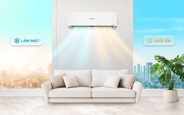 Một trong những ưu điểm nổi bật của điều hòa Casper 2 chiều chính là khả năng làm mát và sưởi ấm linh hoạt trong cùng một thiết bị. Một trong những ưu điểm nổi bật của điều hòa Casper 2 chiều chính là khả năng làm mát và sưởi ấm linh hoạt trong cùng một thiết bị.